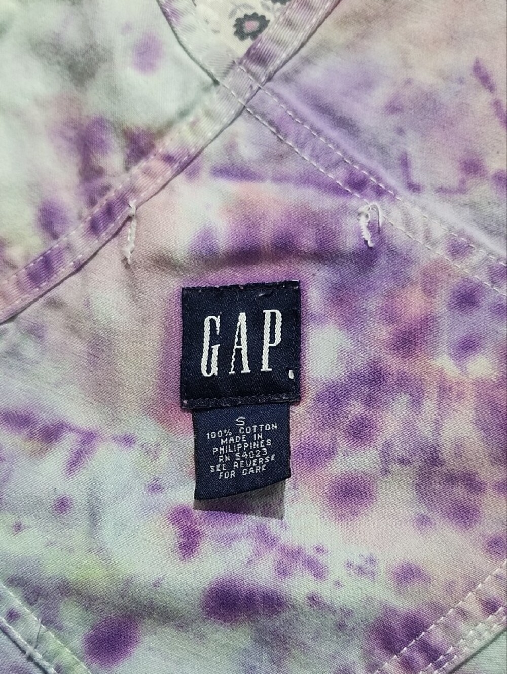 GAP Tie-Dye Overalls in Purple, Blue, Green - Picture 4 of 4
